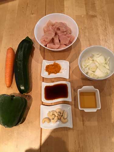 Wok de poulet aux légumes