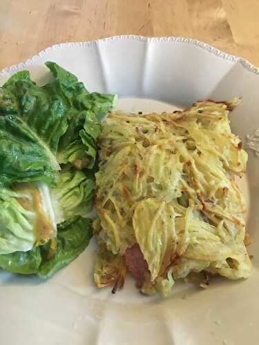 Croque monsieur de pomme de terre au jambon