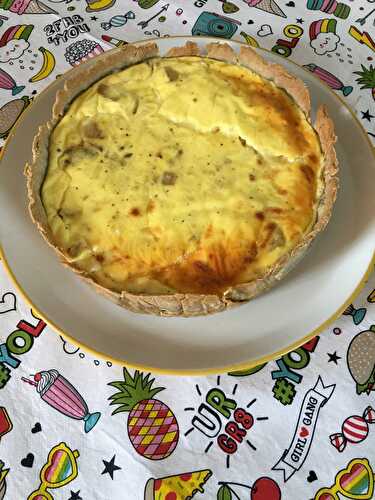 Quiche légére au bacon, champignons et pomme de terre