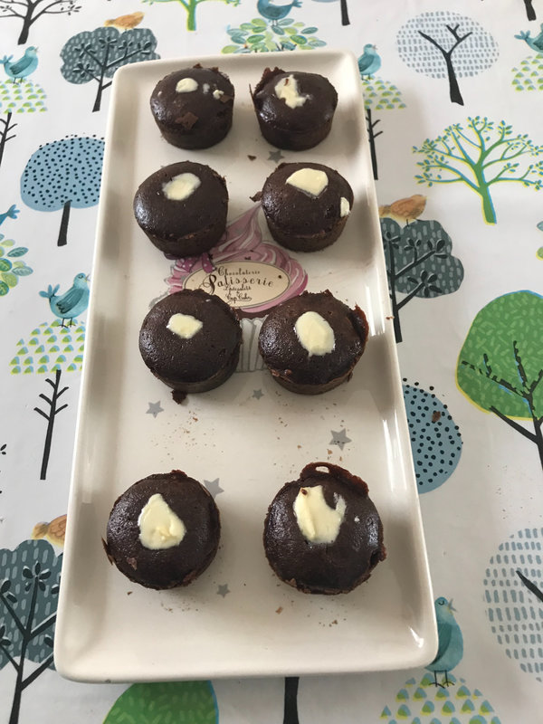 Bouchées fondante aux deux chocolats 