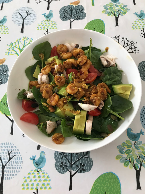 Salade de crevettes marinés aux avocat