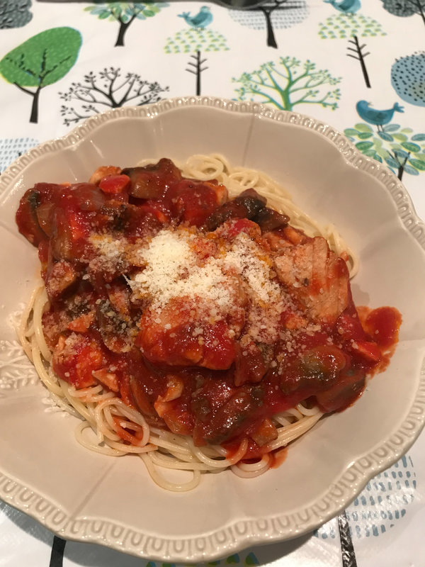 Spaghetti bolognaise au saumon