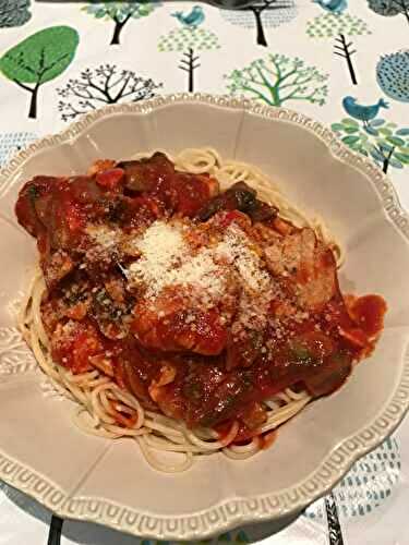 Spaghetti bolognaise au saumon