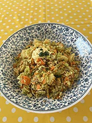 Salade de chou, carotte et maquereau