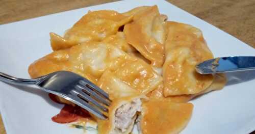 Les raviolis au jambon cru, parmesan et mascarpone