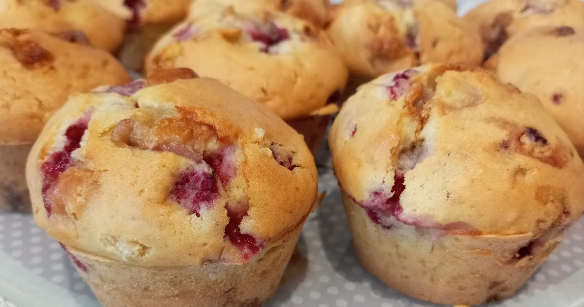 Les muffins au chocolat blanc et à la framboise