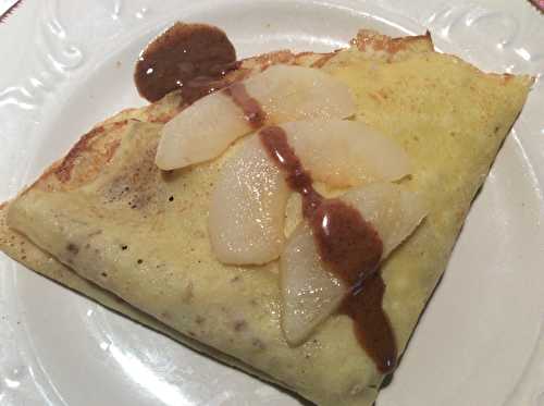 Crêpes sans gluten fourrées poire et purée de noisette