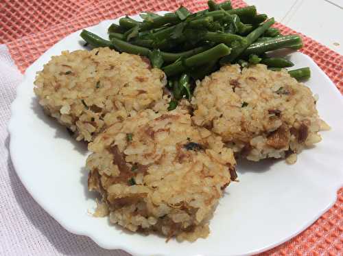 Croquettes de riz, canard et champignons