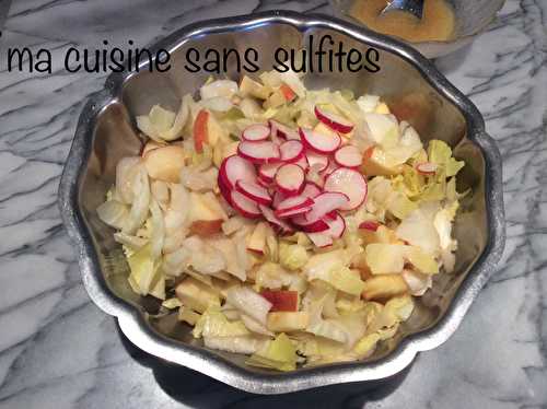 Salade D Endives Fenouil Radis Et Pomme Pour Peser Dans La Balance Des 5 Fruits Et Legumes Par Jour Et Mon Jardin Entre Guerre Et Paix De Ma Cuisine Sans Sulfites Et Ses