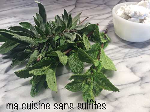 Sauce crémeuse à la menthe et à la sauge, sans produits laitiers (lait de coco), et comment je réduis ma consommation de sacs plastique au congélateur