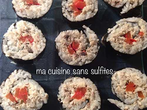 Sushi sans souci aux rillettes de maquereau et poivron rouge