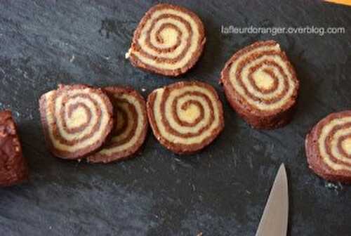 Biscuits spirale au chocolat et vanille