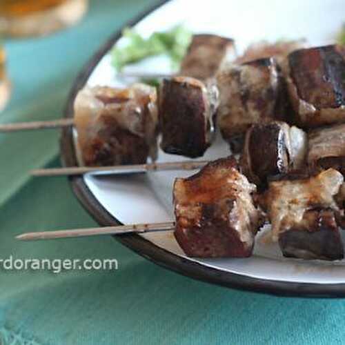 Boulfaf : Brochettes de foie à la crépine de mouton