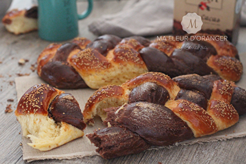 Brioche tressées à quatre brins au chocolat et vanille