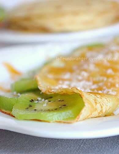 Crêpes aux kiwis et lait de coco