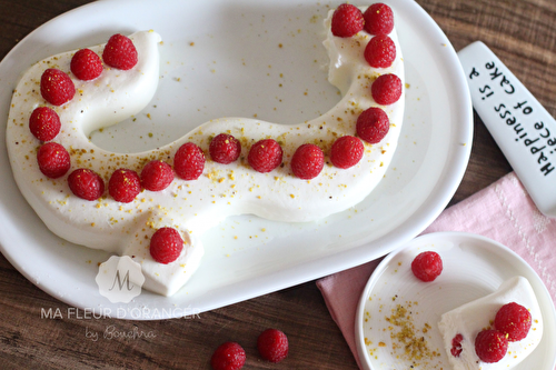 Gâteau mousse au yaourt et framboise