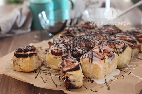 Pains roulés au chocolat et à la cannelle