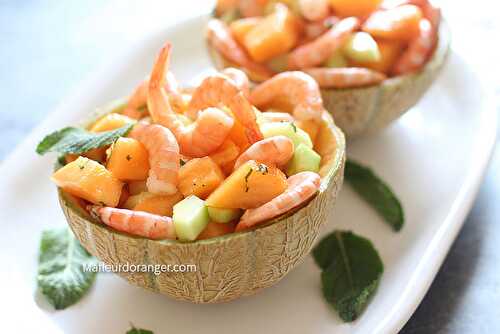 Salade de melon & crevettes