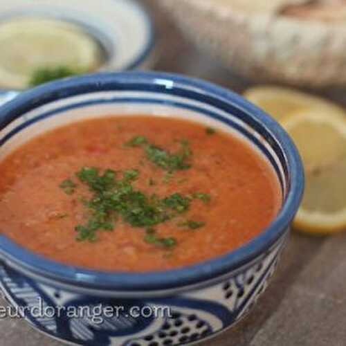 Soupe aux lentilles corail et boulgour