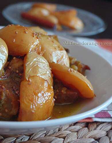 Tajine aux coings caramélisés