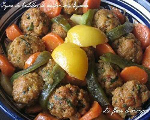 Tajine de boulettes de merlan aux légumes