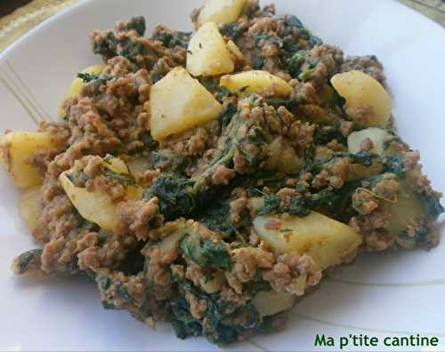 Curry de boeuf aux pommes de terre et épinards