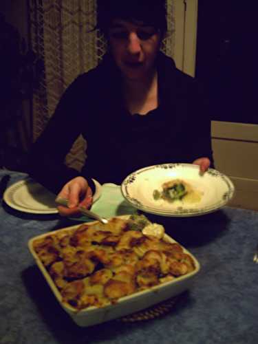 Gâteau de pommes de terre aux brocolis et au jambon - Ma p'tite cantine