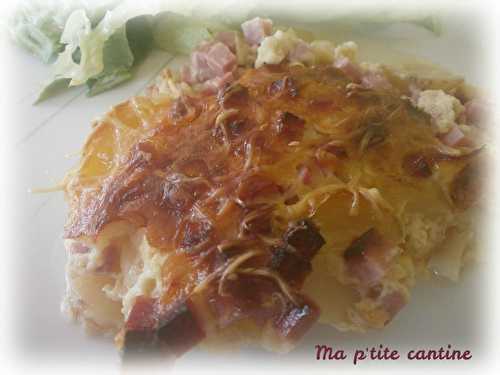 Gratin de pommes de terre nouvelles et jambon à la cancoillotte - Ma p'tite cantine