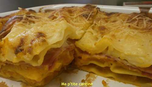 Lasagnes au potimarron et jambon - Ma p'tite cantine