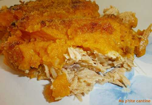 Parmentier de patates douces au saumon et chèvre frais