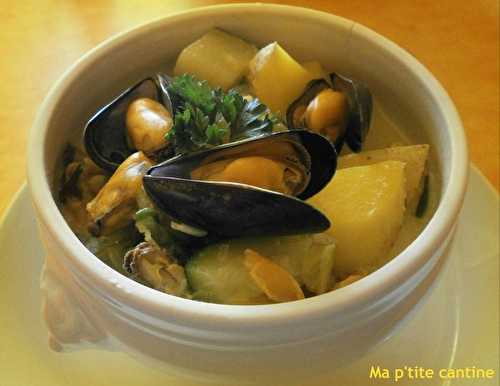 Pot au feu de moules au safran