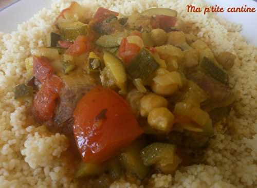 Tajine de dinde aux courgettes et pois chiches