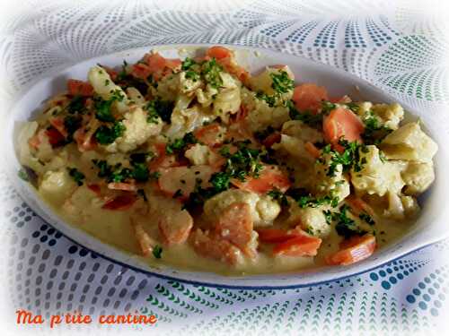 Curry de choux fleur et carottes au lait de coco