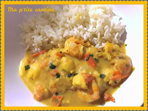 Curry de crevettes aux mirabelles