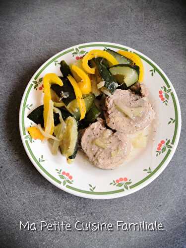 Filet mignon de porc aux poivrons et courgettes