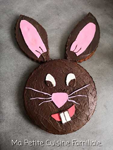 Gâteau au chocolat, lapin de Pâques