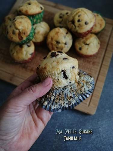 Muffins moelleux aux petites de chocolat