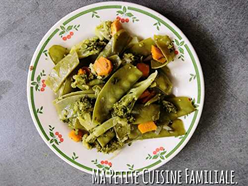 Poêlée pois gourmands, brocolis, carottes