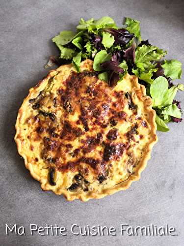 Quiche paysanne, pommes de terre, lardons, champignons