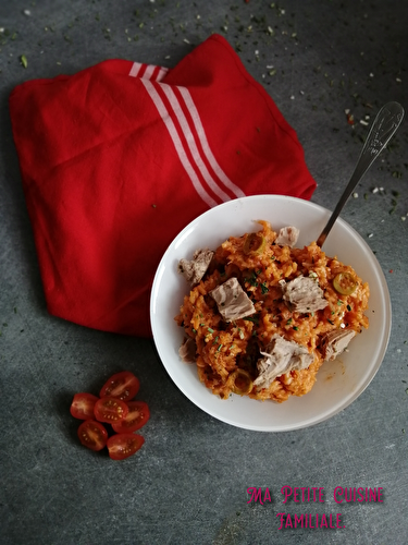 Risotto thon et olives à la tomate