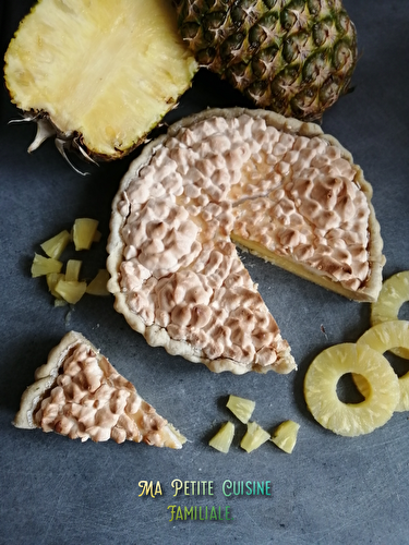 Tarte à l’ananas meringuée, soupçon de gingembre et de coriandre