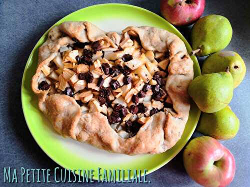 Tarte aux pommes et poires rustique