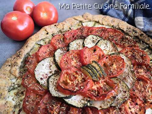 Tarte rustique tomates /courgette, pâte brisée au pavot