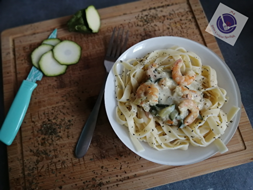 Tagliatelles aux crevettes et courgettes