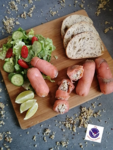 Rouleaux de saumon fumé farcis quinoa