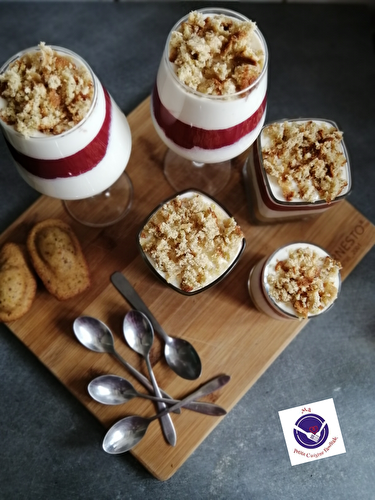 Trifles fromage blanc, framboise et rhubarbe