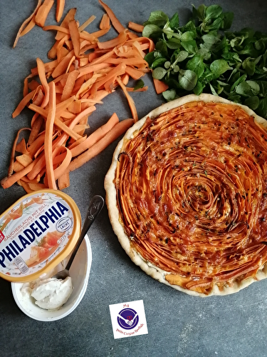 Tarte spirale à la carotte et cheddar