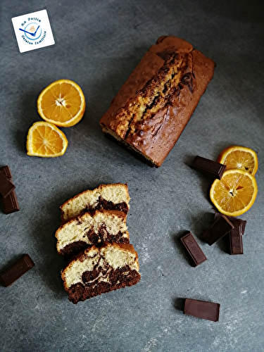 Cake marbré orange et chocolat