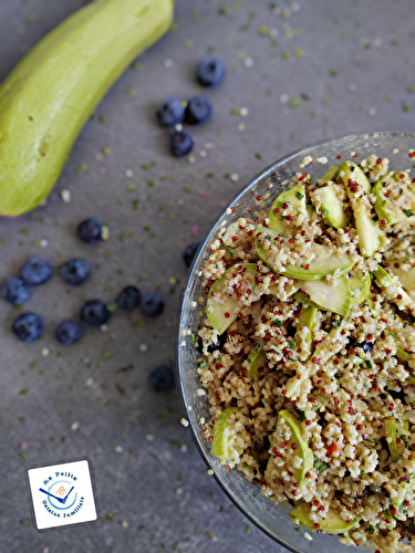 Salades de quinoa/boulgour aux courgettes et myrtilles