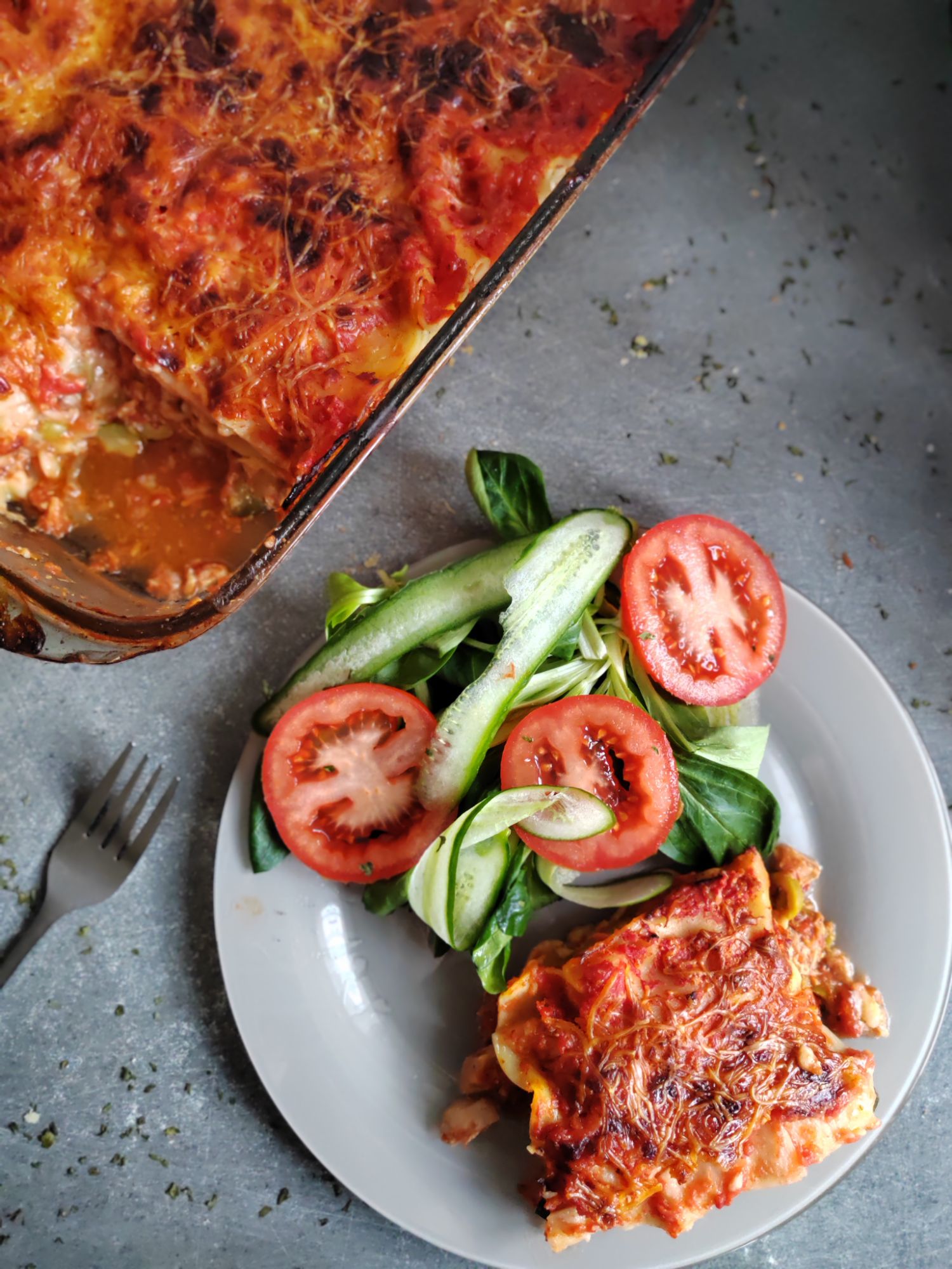 Lasagnes Thon, courgette, olives